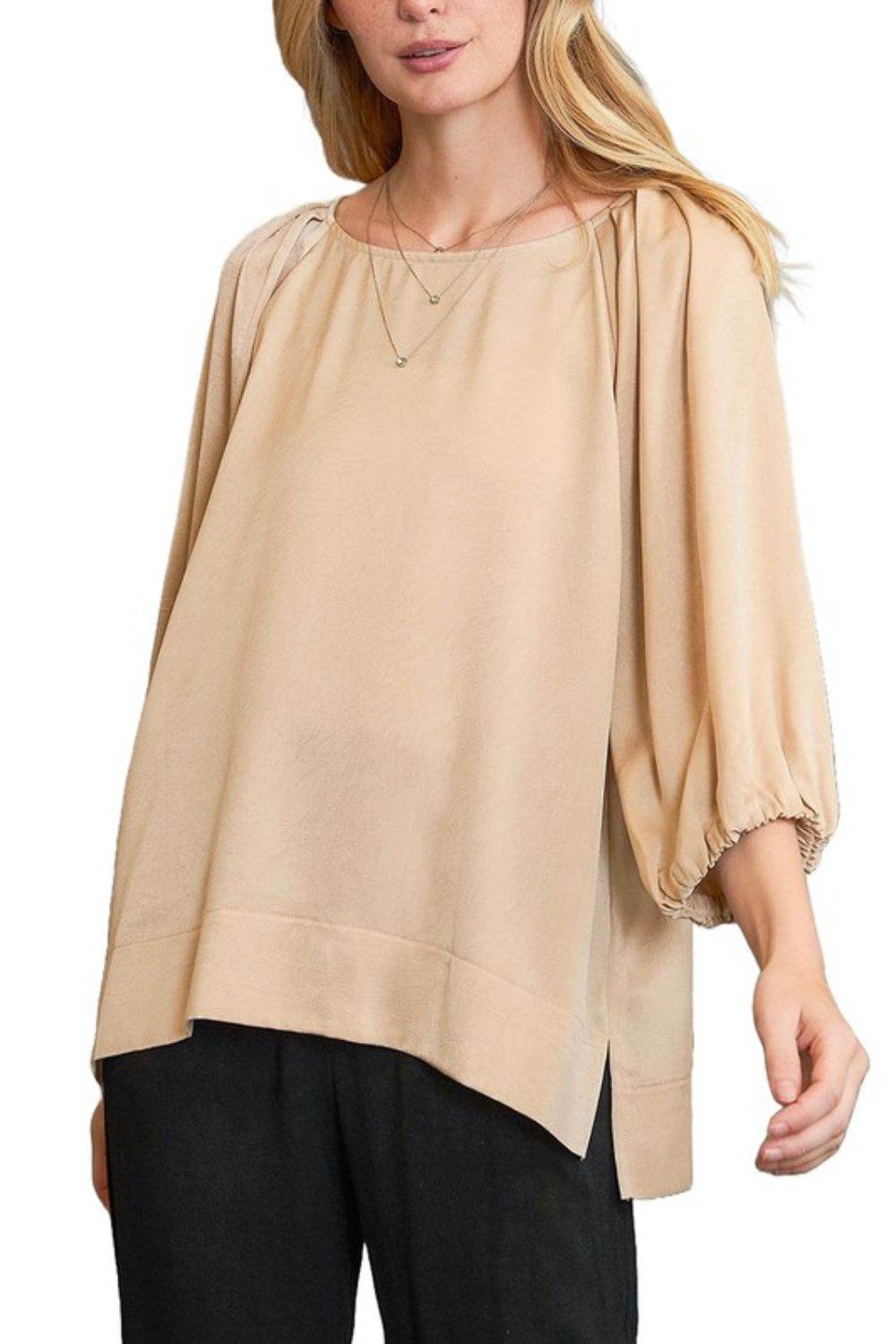 Umgee Full Size Crinkled Satin Top Plus Size - Shop Style & More | Fresh Looks, Everyday Deals & Free Shipping