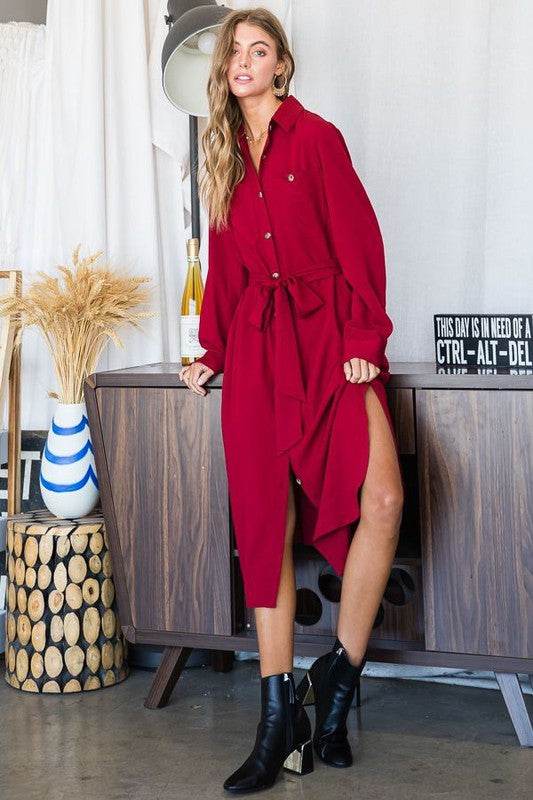 Button down shirt long dress PLUS 30-545P - Shop Style & More | Fresh Looks, Everyday Deals & Free Shipping