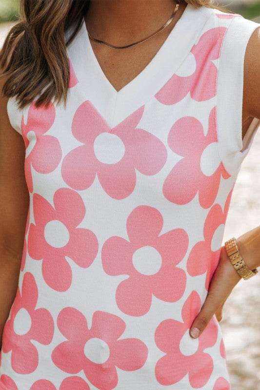 Andi Flower Knitted V Neck Tank Top - Shop Style & More | Fresh Looks, Everyday Deals & Free Shipping