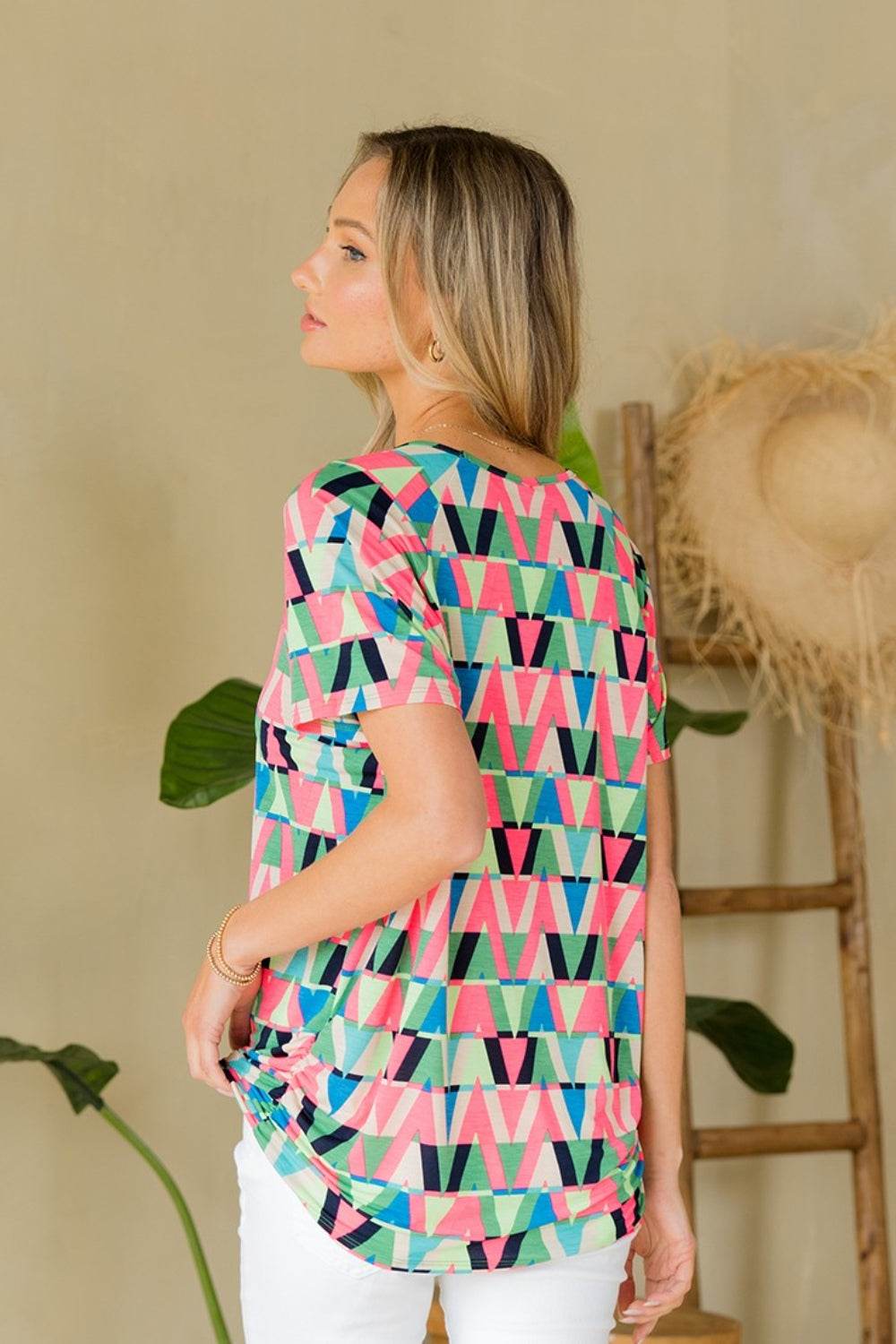 Sew In Love Full Size Geometric Round Neck Top - Shop Style & More | Fresh Looks, Everyday Deals & Free Shipping