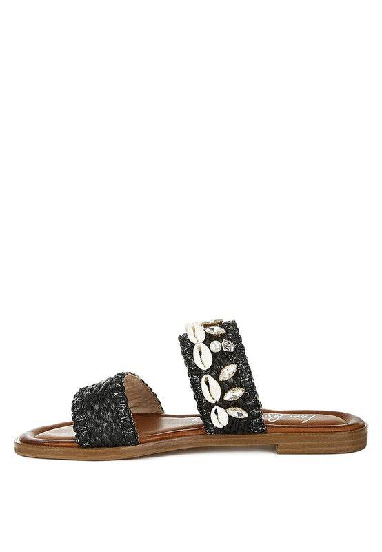 Shellfish Raffia Slip On Sandals - Shop Style & More | Fresh Looks, Everyday Deals & Free Shipping