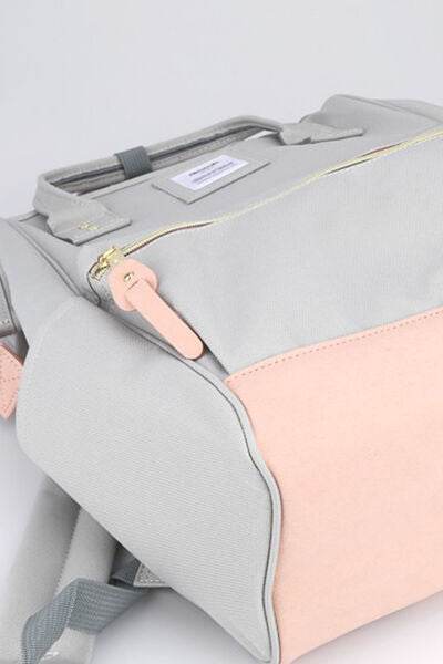 Himawari Contrast Waterproof Canvas Backpack Bag with Side Pockets - Shop Style & More | Fresh Looks, Everyday Deals & Free Shipping