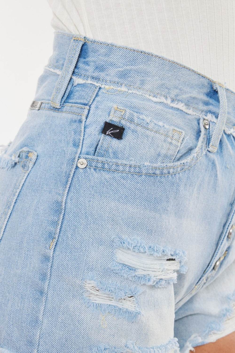 Kancan Distressed Button Fly Denim Shorts - Shop Style & More | Fresh Looks, Everyday Deals & Free Shipping