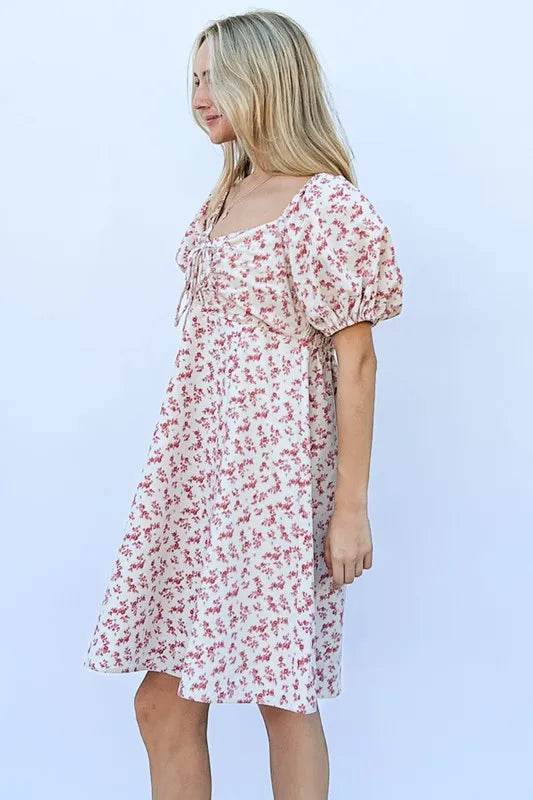 And The Why Lace Up Front Puff Babydoll Dress - Shop Style & More | Fresh Looks, Everyday Deals & Free Shipping