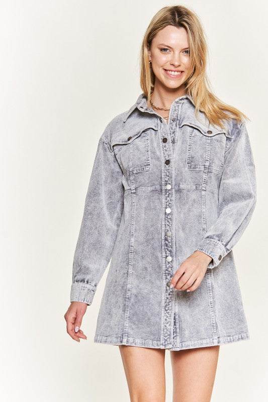 WASHED CORDUROY MINI DRESS JJD5006 - Shop Style & More | Fresh Looks, Everyday Deals & Free Shipping