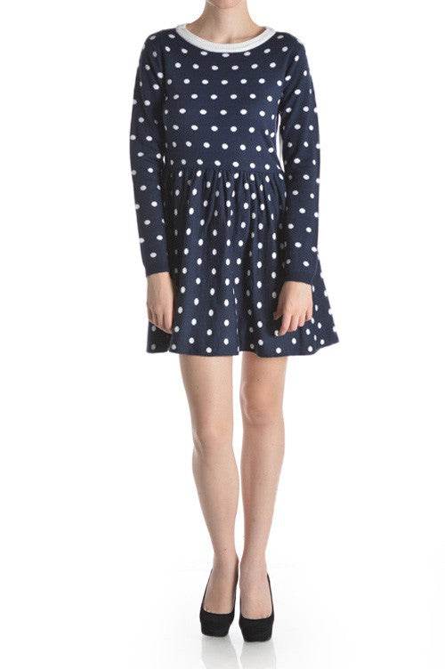 Baby Doll Polka Dot Patterned Sweater Dress - Shop Style & More | Fresh Looks, Everyday Deals & Free Shipping