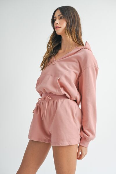 MABLE French Terry Hooded Romper Jumpsuits