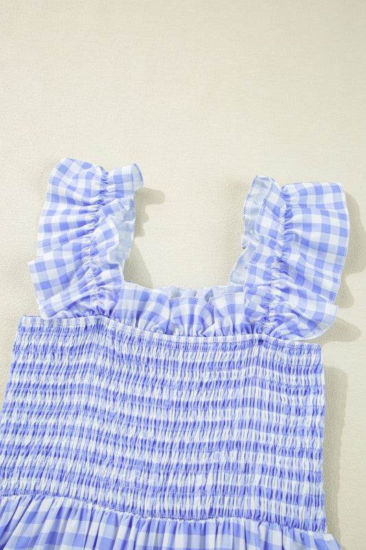 Blue Gingham plaid check maxi dress - Shop Style & More | Fresh Looks, Everyday Deals & Free Shipping