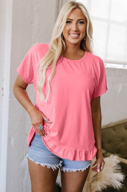 Kimber Frilled Hem Loose Top - Shop Style & More | Fresh Looks, Everyday Deals & Free Shipping