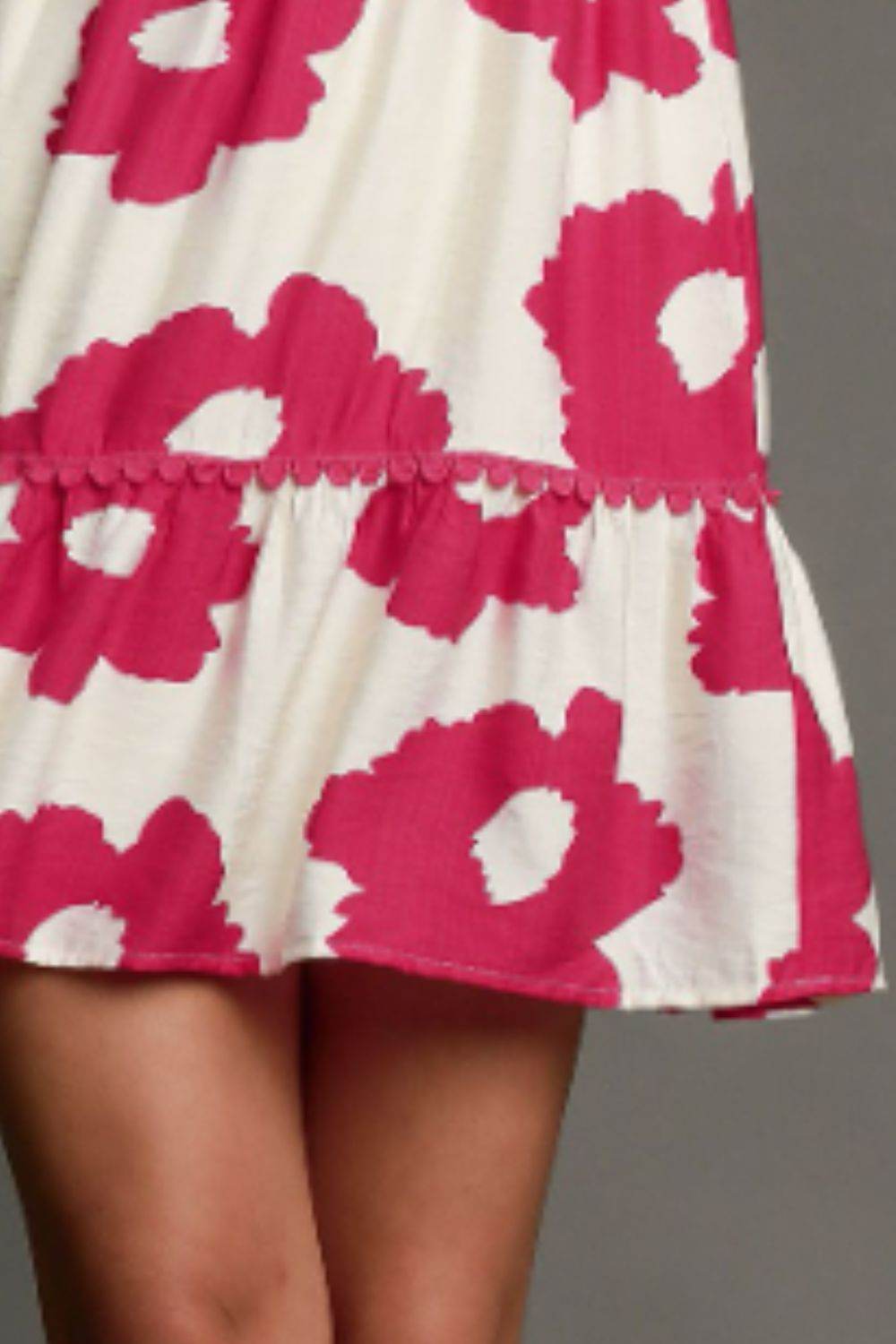 Umgee Full Size Contrast Floral Short Sleeve Mini Dress Plus Size - Shop Style & More | Fresh Looks, Everyday Deals & Free Shipping