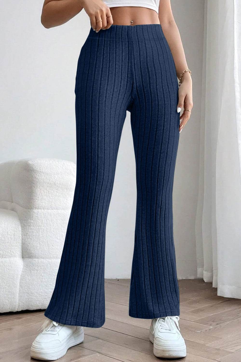 Basic Bae Full Size Ribbed High Waist Flare Pants - Shop Style & More | Fresh Looks, Everyday Deals & Free Shipping