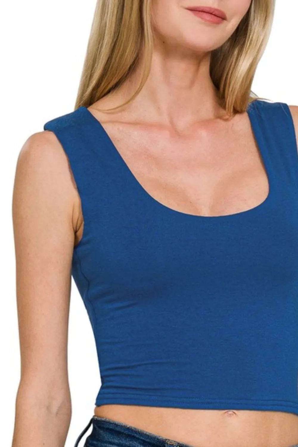 Zenana Double Layered Cropped Tank Top - Shop Style & More | Fresh Looks, Everyday Deals & Free Shipping