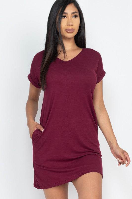 Short Cap Sleeve Pocket Mini T Shirt Dress - Shop Style & More | Fresh Looks, Everyday Deals & Free Shipping