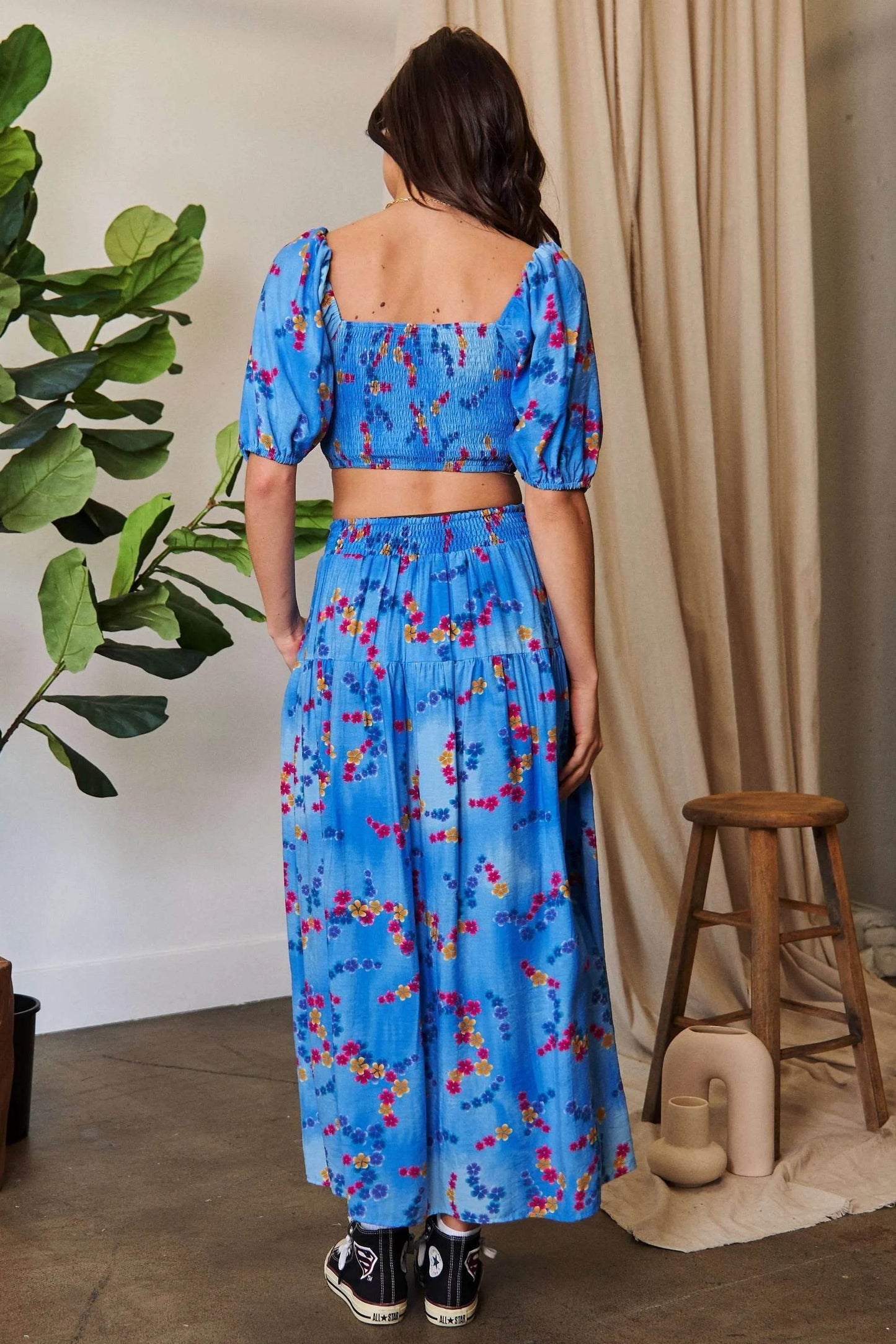 Davi & Dani Printed Smocking Waistband Ruffled Maxi Skirt - Shop Style & More | Fresh Looks, Everyday Deals & Free Shipping