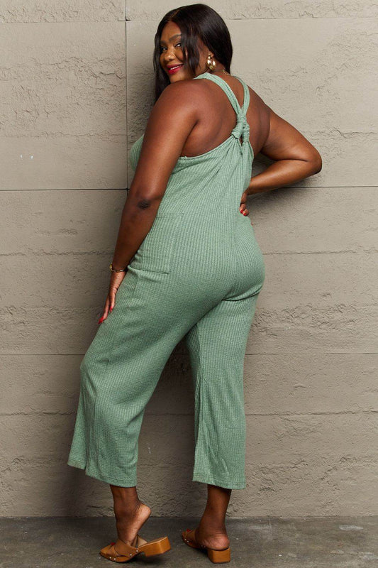 HEYSON Don't Get It Twisted Full Size Rib Knit Jumpsuit - Shop Style & More | Fresh Looks, Everyday Deals & Free Shipping