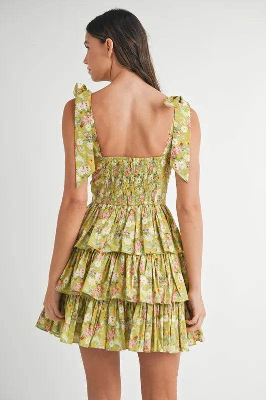 MABLE Floral Print Shoulder Tie Layered Mini Dress - Shop Style & More | Fresh Looks, Everyday Deals & Free Shipping