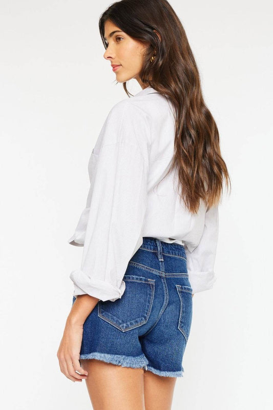 Kancan High Rise Frayed Hem Denim Shorts - Shop Style & More | Fresh Looks, Everyday Deals & Free Shipping