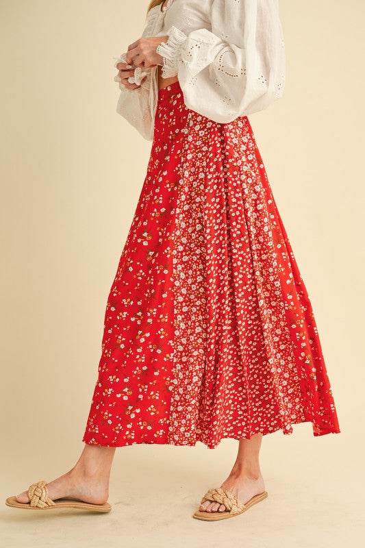 Aemi + Co Floral Elastic Waist Maxi Skirt - Shop Style & More | Fresh Looks, Everyday Deals & Free Shipping