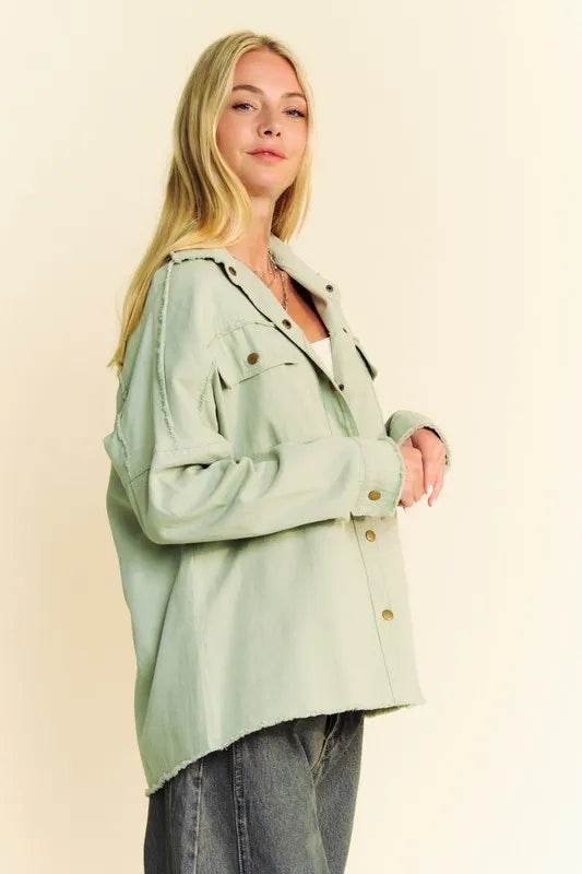 Davi & Dani Multi Color Rock & Roll Fringed Hem Loose Fit Shacket - Shop Style & More | Fresh Looks, Everyday Deals & Free Shipping