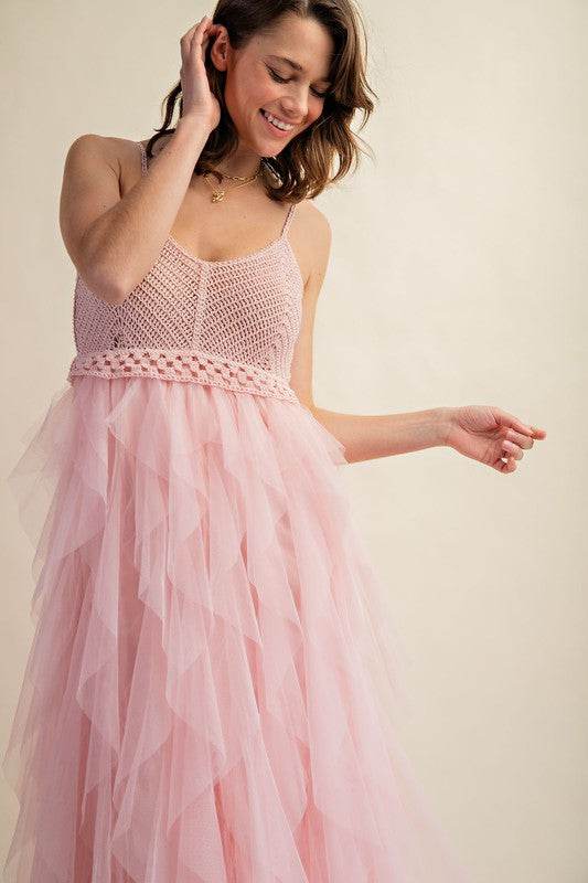 LOVELY TULLE MIDI CROCHET DRESS - Shop Style & More | Fresh Looks, Everyday Deals & Free Shipping