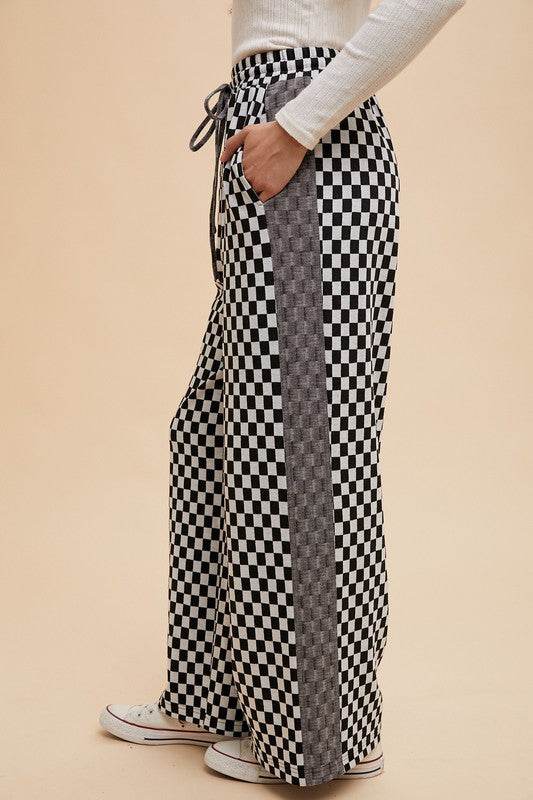 Annie Wear Drawstring Checkered Wide Leg Pants - Shop Style & More | Fresh Looks, Everyday Deals & Free Shipping