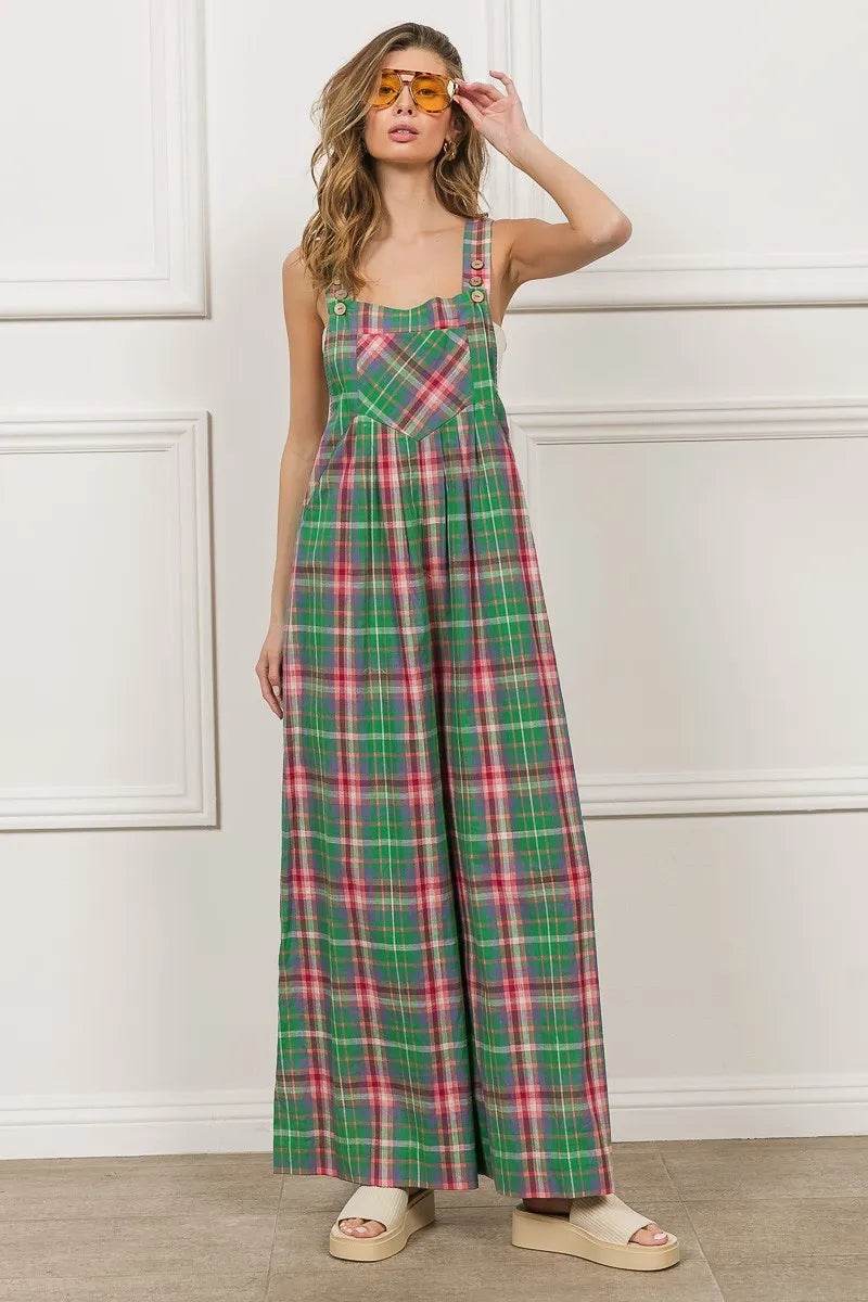 BiBi Multi Color Check Plaid Overall - Shop Style & More | Fresh Looks, Everyday Deals & Free Shipping