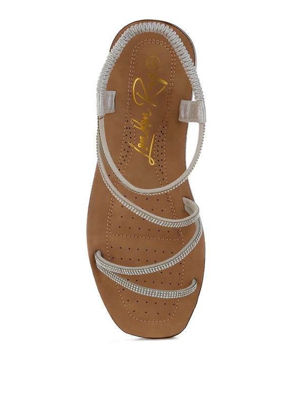 Ridayne Rhinestones Embellished Strappy Flats - Shop Style & More | Fresh Looks, Everyday Deals & Free Shipping
