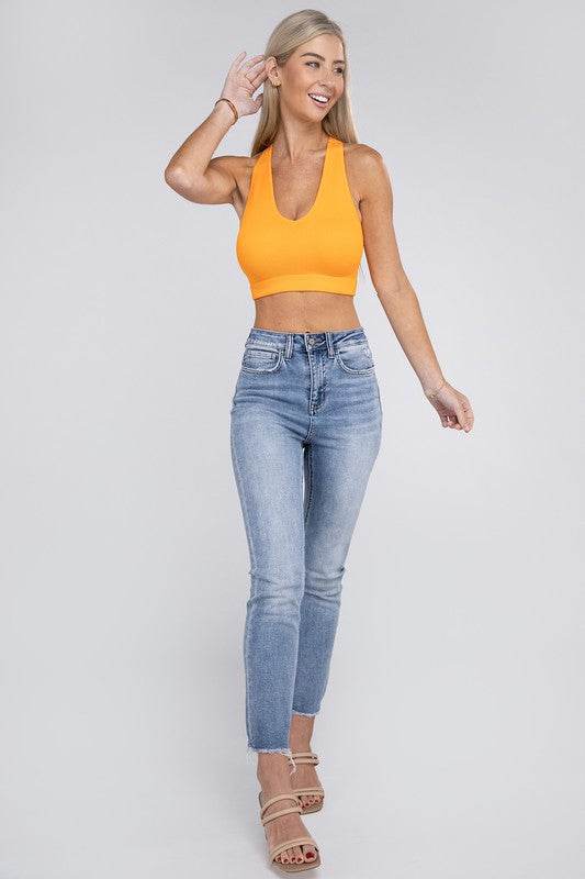 Ribbed Cropped Racerback Tank Top - Shop Style & More | Fresh Looks, Everyday Deals & Free Shipping