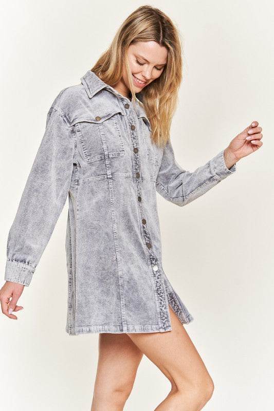 WASHED CORDUROY MINI DRESS JJD5006 - Shop Style & More | Fresh Looks, Everyday Deals & Free Shipping