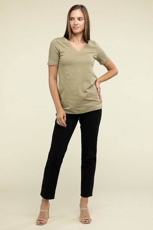 Cotton V-Neck Short Sleeve T-Shirts - Shop Style & More | Fresh Looks, Everyday Deals & Free Shipping