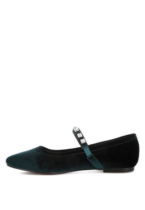 Aralia Velvet Mary Jane Ballerinas - Shop Style & More | Fresh Looks, Everyday Deals & Free Shipping