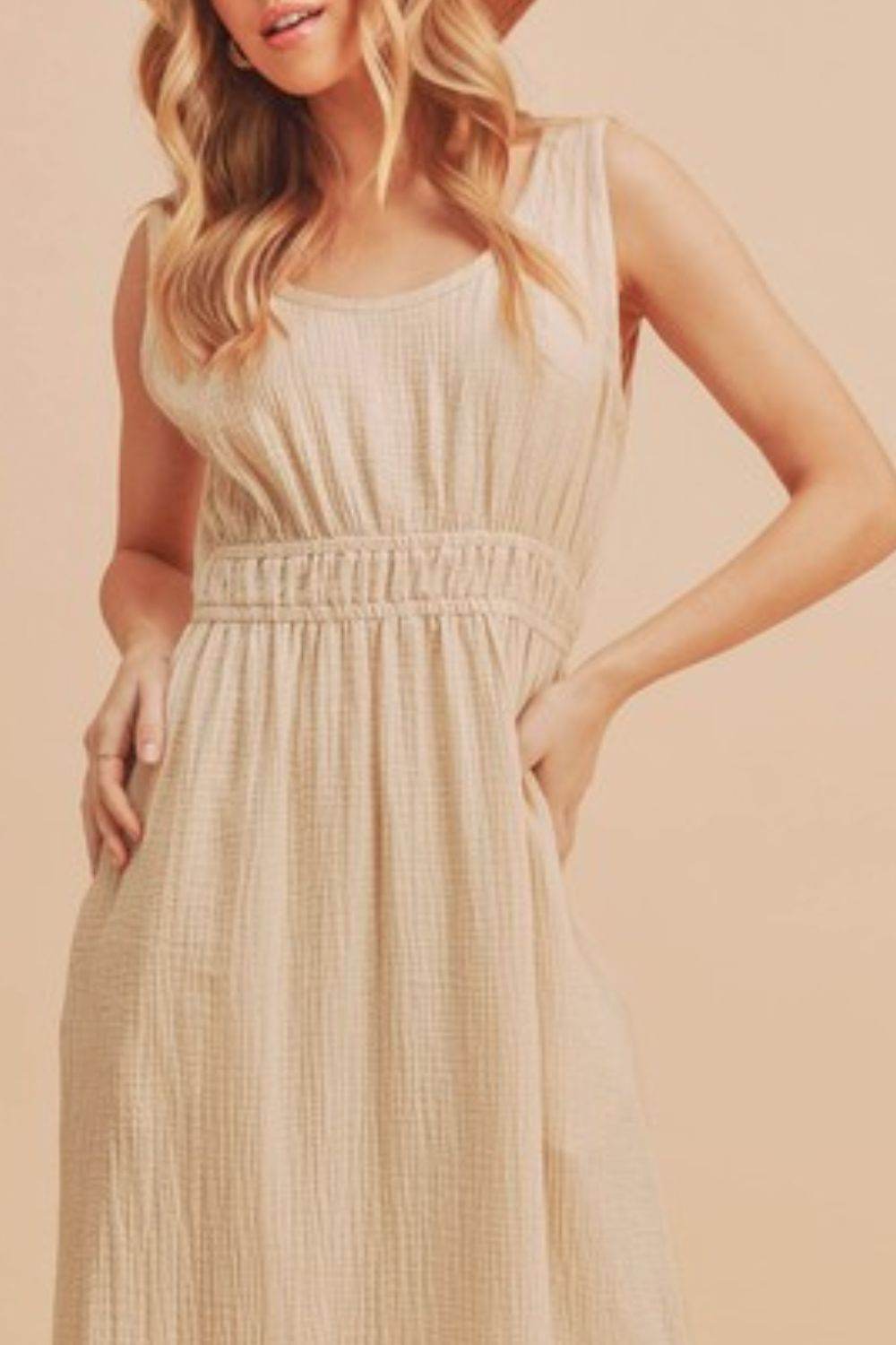 Aemi + Co Side Slit Round Neck Sleeveless Tank Dress - Shop Style & More | Fresh Looks, Everyday Deals & Free Shipping
