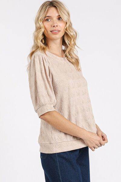 Mittoshop Fan Shell Texture Short Puff Sleeve Knit Top - Shop Style & More | Fresh Looks, Everyday Deals & Free Shipping