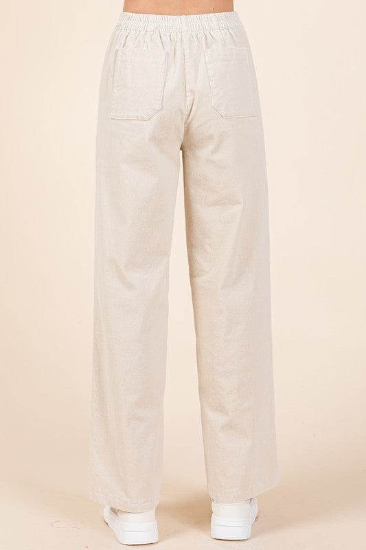 Mittoshop Corduroy Back Elastic Waist Pants - Shop Style & More | Fresh Looks, Everyday Deals & Free Shipping