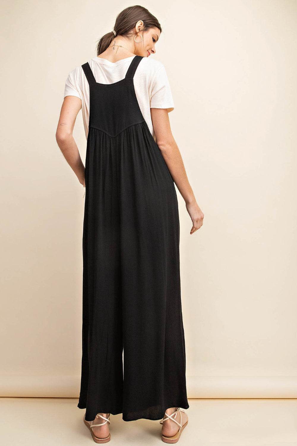 Kori America Full Size Sleeveless Ruched Wide Leg Overalls - Shop Style & More | Fresh Looks, Everyday Deals & Free Shipping