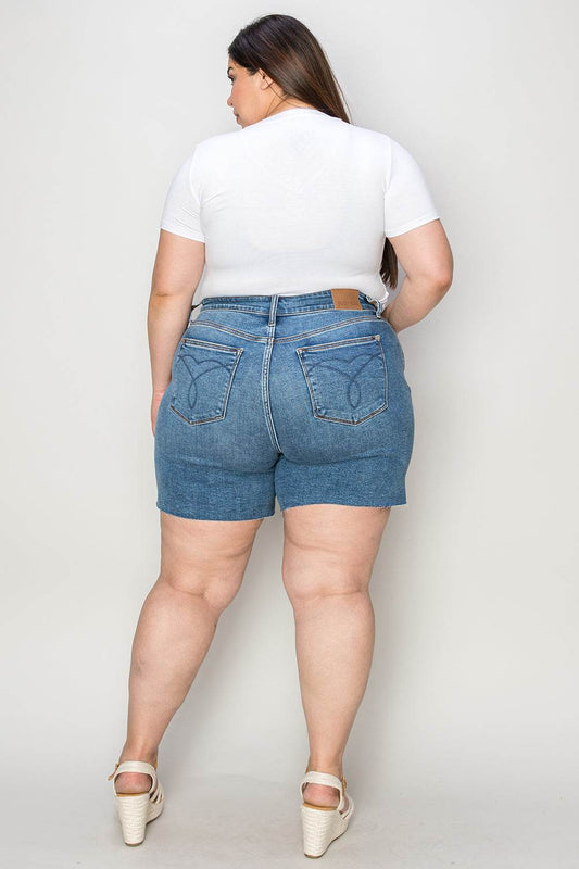 Judy Blue Full Size High Waist Slim Denim Shorts - Shop Style & More | Fresh Looks, Everyday Deals & Free Shipping