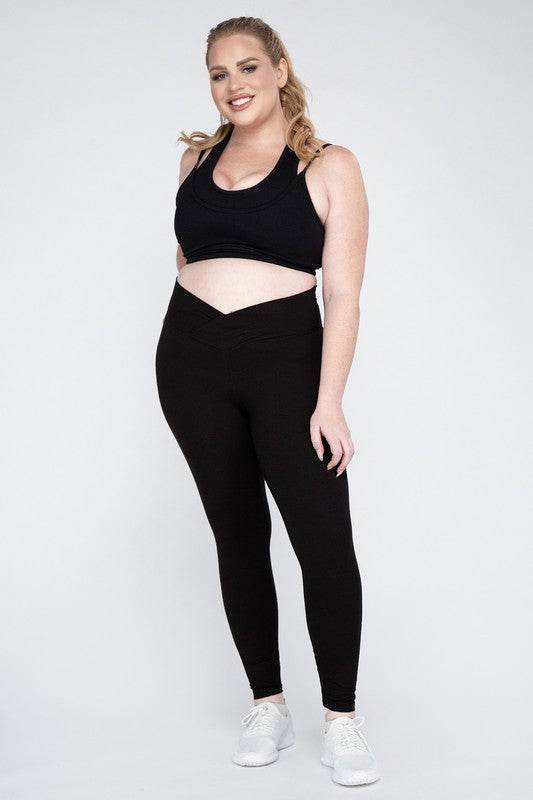 Plus Size V Waist Full Length Leggings - Shop Style & More | Fresh Looks, Everyday Deals & Free Shipping