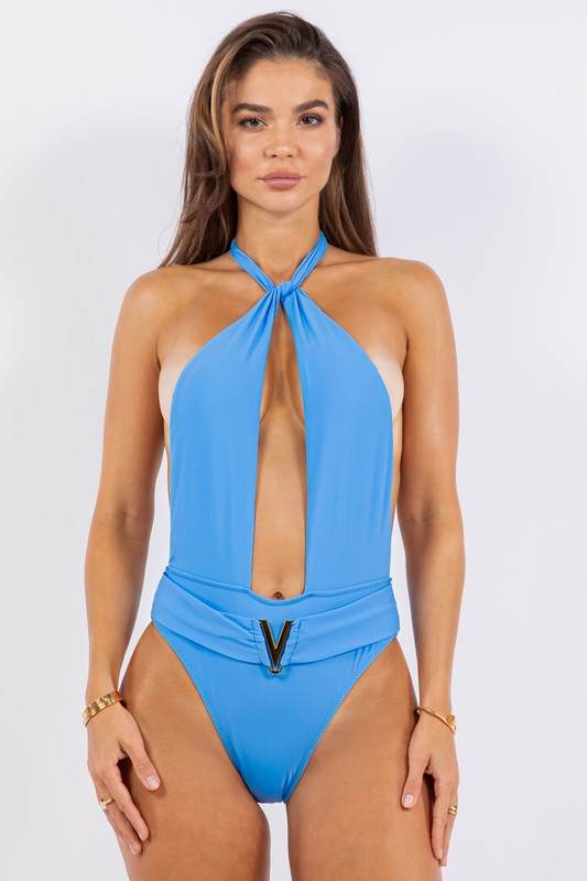 ONE PIECE BATHING SUIT DEEP OPEN WITH BELT ON WAIS - Shop Style & More | Fresh Looks, Everyday Deals & Free Shipping