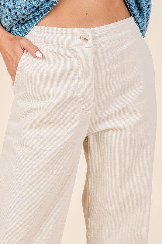 Mittoshop Corduroy Back Elastic Waist Pants - Shop Style & More | Fresh Looks, Everyday Deals & Free Shipping