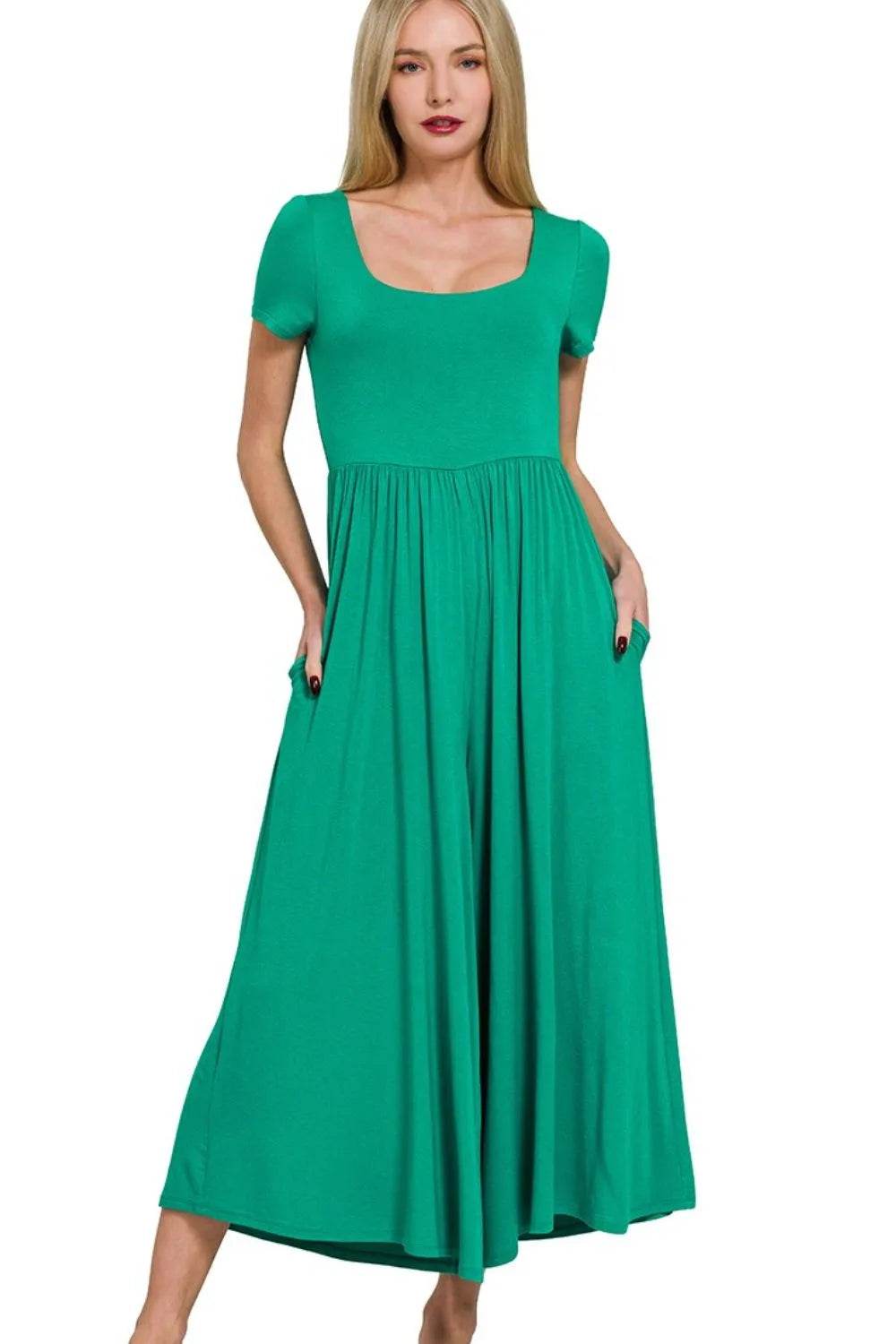 Zenana Double Layered Short Sleeve Jumpsuits - Shop Style & More | Fresh Looks, Everyday Deals & Free Shipping