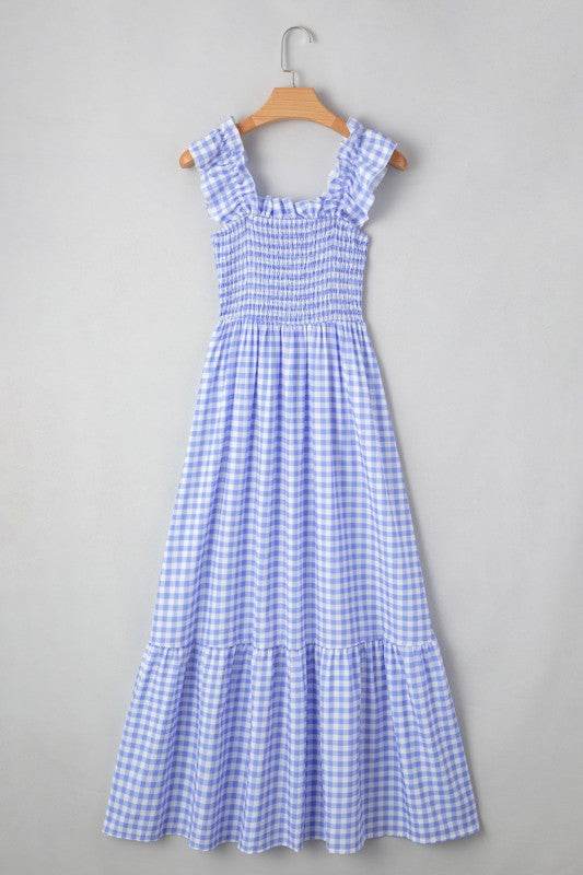 Blue Gingham plaid check maxi dress - Shop Style & More | Fresh Looks, Everyday Deals & Free Shipping