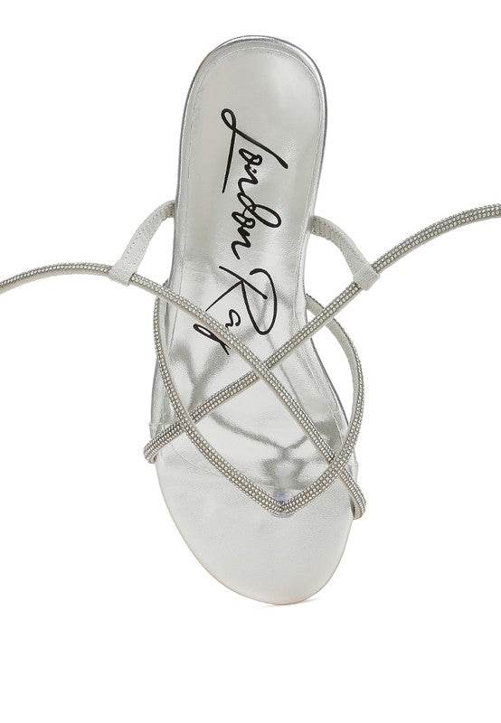 Babbity Rhinestone Embellished Lace-Up Sandals - Shop Style & More | Fresh Looks, Everyday Deals & Free Shipping