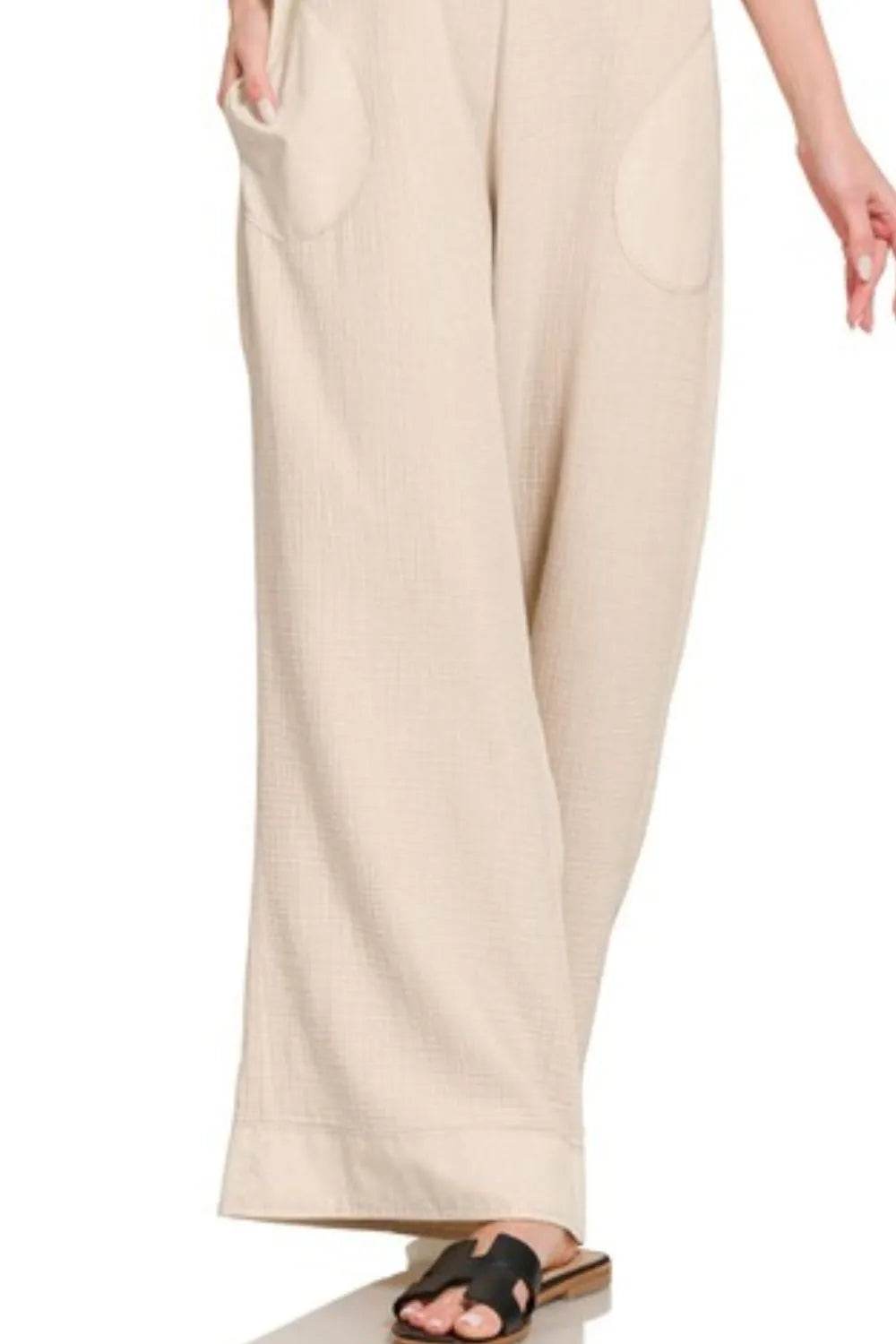 Zenana Double Gauze Washed Wide Leg Overalls - Shop Style & More | Fresh Looks, Everyday Deals & Free Shipping