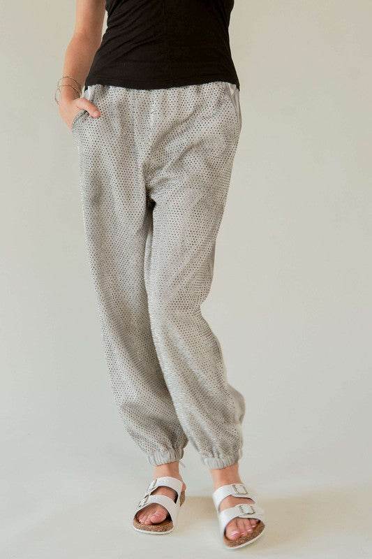 Davi & Dani Rhinestone Elastic Waist Joggers - Shop Style & More | Fresh Looks, Everyday Deals & Free Shipping