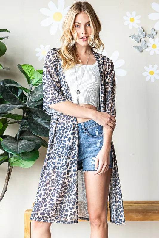 Heimish Full Size Leopard Open Front Cardigan Plus Size - Shop Style & More | Fresh Looks, Everyday Deals & Free Shipping