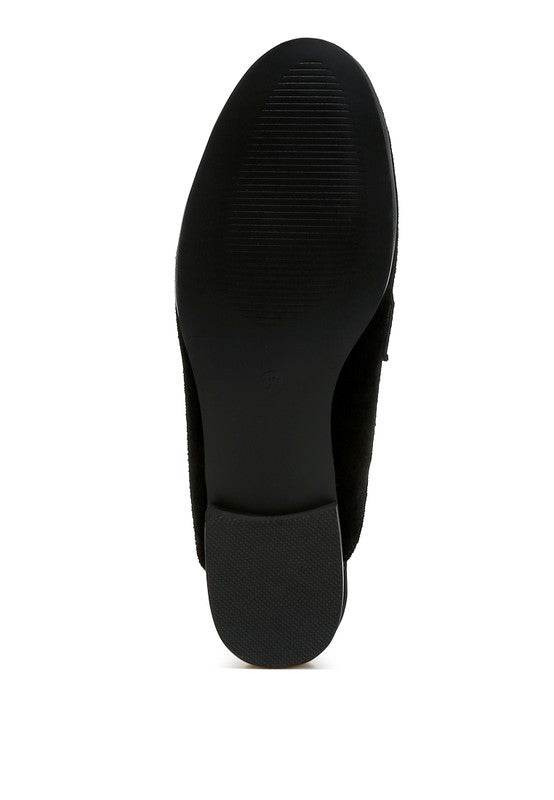 Belorose Rhinestone Strap Suede Mules - Shop Style & More | Fresh Looks, Everyday Deals & Free Shipping