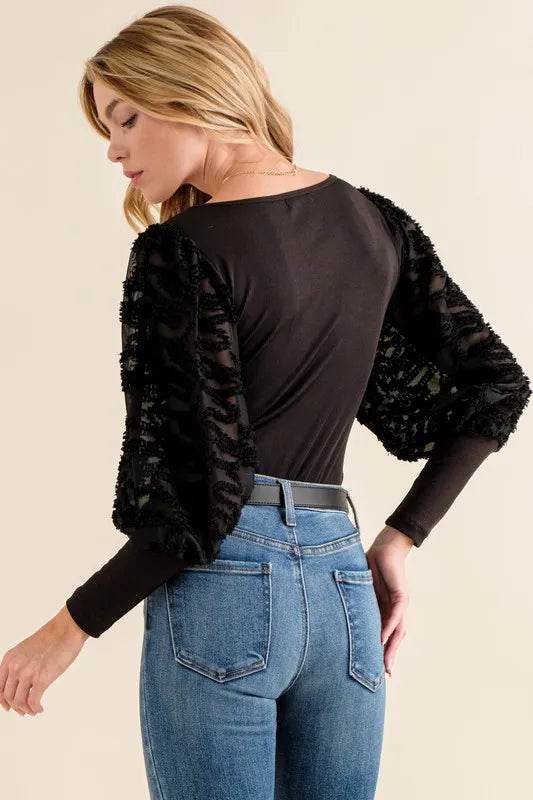 And The Why Textured Puff Sleeve Bodysuit - Shop Style & More | Fresh Looks, Everyday Deals & Free Shipping