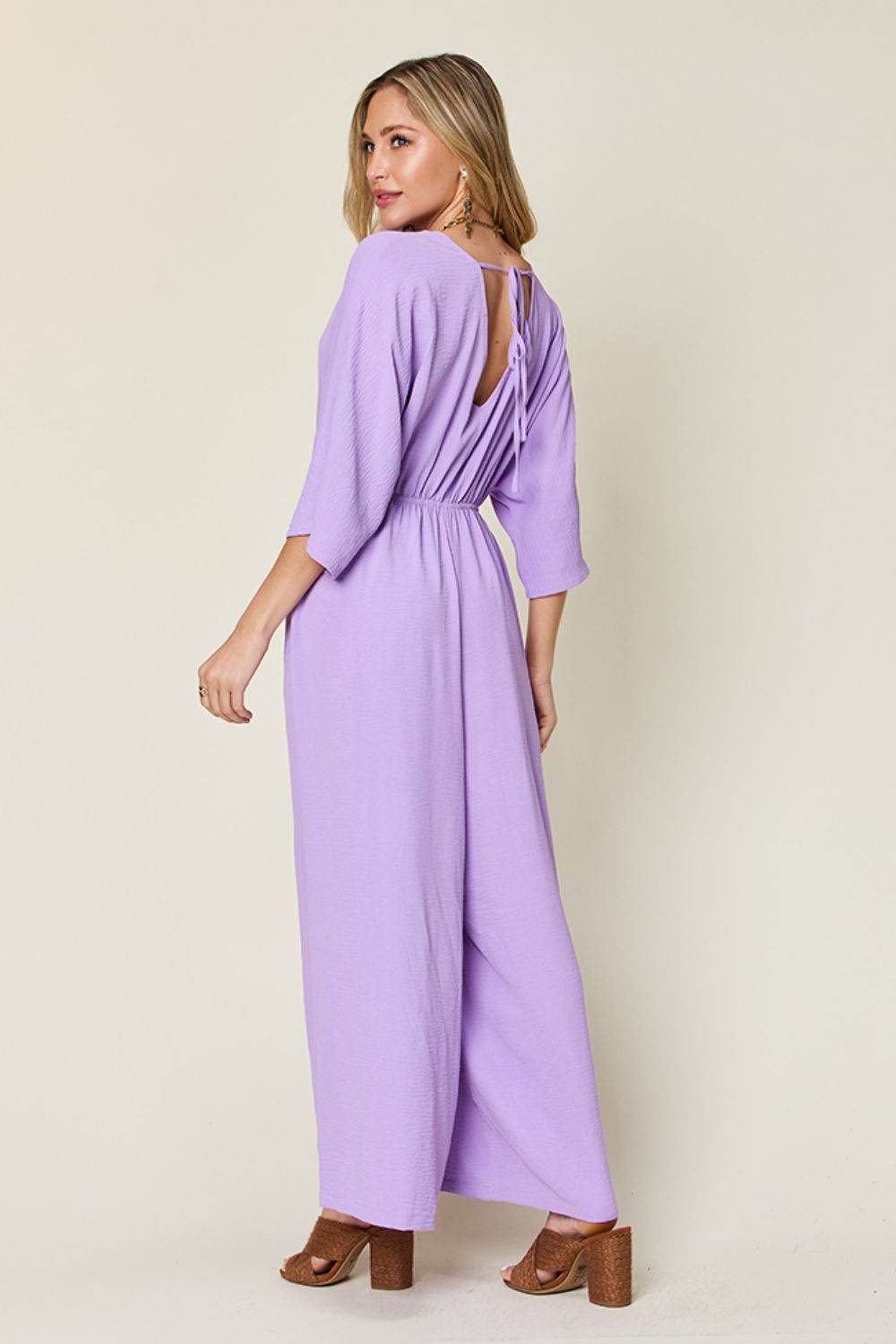Double Take Full Size Surplice Wide Leg Jumpsuit with Pockets - Shop Style & More | Fresh Looks, Everyday Deals & Free Shipping