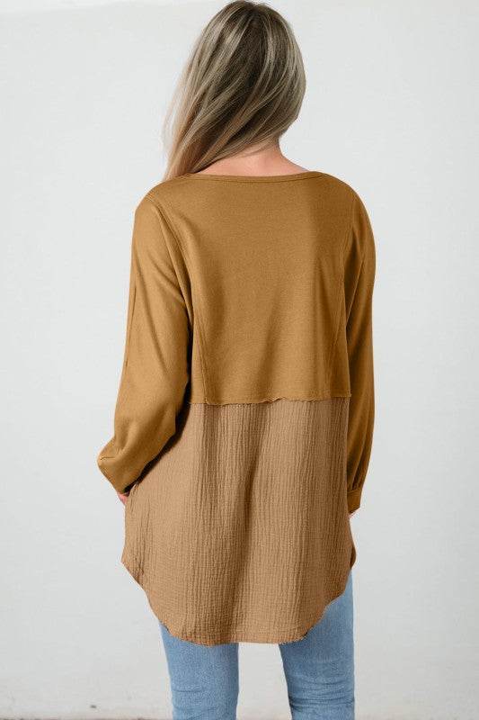 Dahlia Crinkle Splicing Raw Hem High Low Oversized - Shop Style & More | Fresh Looks, Everyday Deals & Free Shipping