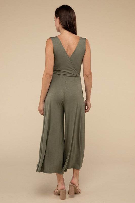 Surplice Neckline Sleeveless Jumpsuit - Shop Style & More | Fresh Looks, Everyday Deals & Free Shipping